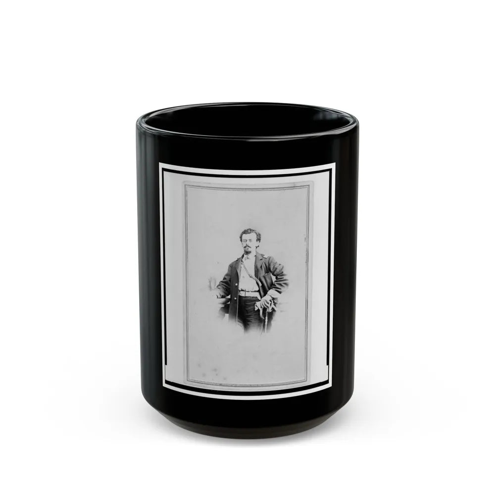 Adolph Metzner, Union Officer In The 32nd Indiana Regiment, Full-Length Portrait, Standing, Facing Front (U.S. Civil War) Black Coffee Mug-15oz-Go Mug Yourself