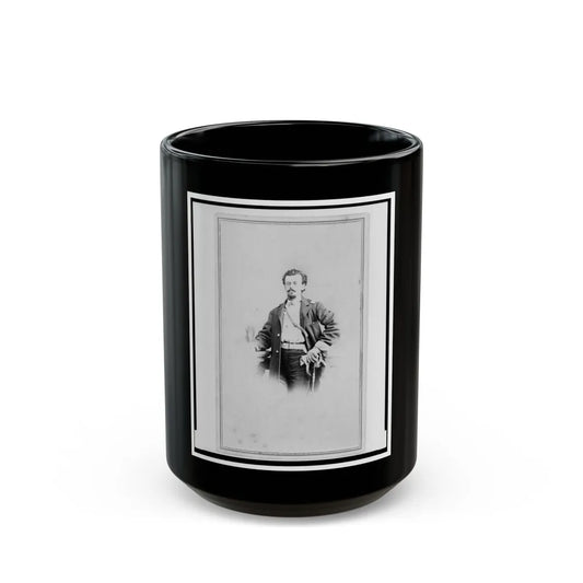 Adolph Metzner, Union Officer In The 32nd Indiana Regiment, Full-Length Portrait, Standing, Facing Front (U.S. Civil War) Black Coffee Mug-15oz-Go Mug Yourself