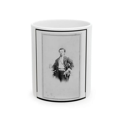 Adolph Metzner, Union Officer In The 32nd Indiana Regiment, Full-Length Portrait, Standing, Facing Front (U.S. Civil War) White Coffee Mug-11oz-Go Mug Yourself