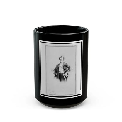 Adolph Metzner, Union Officer In The 32nd Indiana Regiment, Full-Length Portrait, Standing, Facing Front (U.S. Civil War) Black Coffee Mug 15oz - Go Mug Yourself