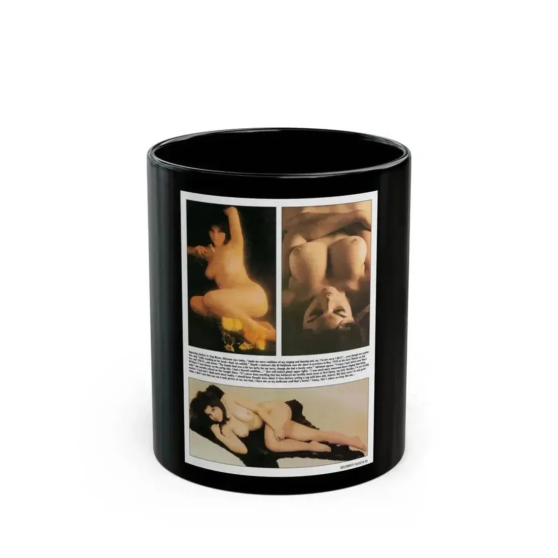 Adrienne Barbeau #02 - Nude Pictorial (Vintage Female Icon) Black Coffee Mug 11oz - Go Mug Yourself
