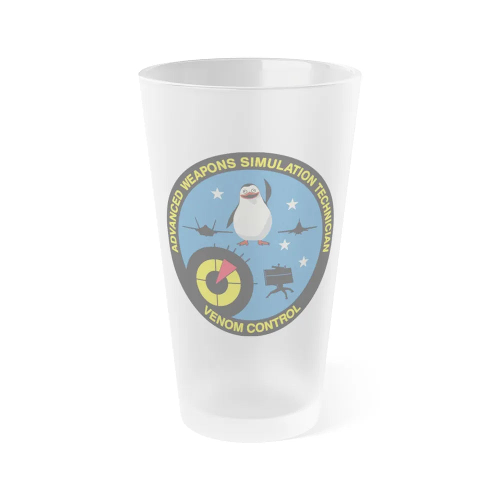 Advanced Weapons Simulation Tech Venom Ctrl (U.S. Air Force) Frosted Pint Glass 16oz-16oz-Frosted-Go Mug Yourself