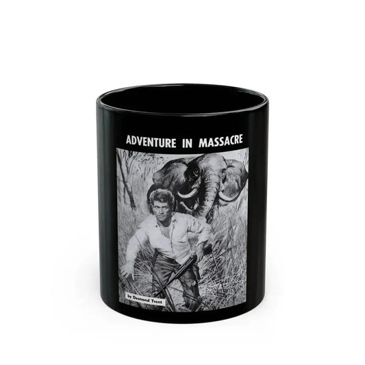 Adventure In Massacre, Peril magazine, June 1957 - Black Coffee Mug 11oz - Go Mug Yourself