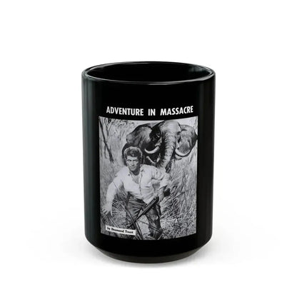 Adventure In Massacre, Peril magazine, June 1957 - Black Coffee Mug 15oz - Go Mug Yourself
