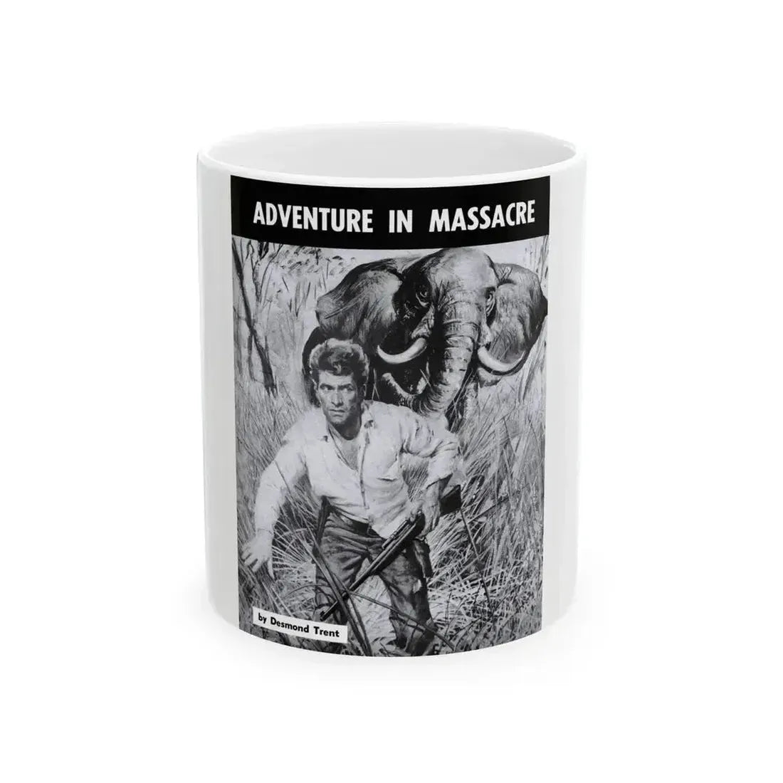 Adventure In Massacre, Peril magazine, June 1957 - White Coffee Mug 11oz - Go Mug Yourself