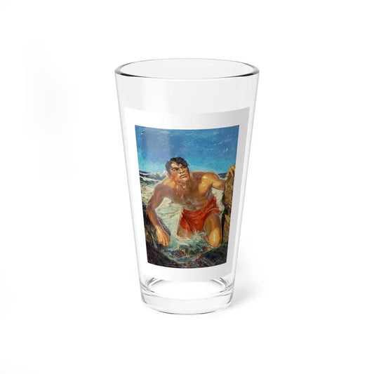 Adventure pulp magazine, cover art (Magazine Illustration) Pint Glass 16oz-16oz-Go Mug Yourself