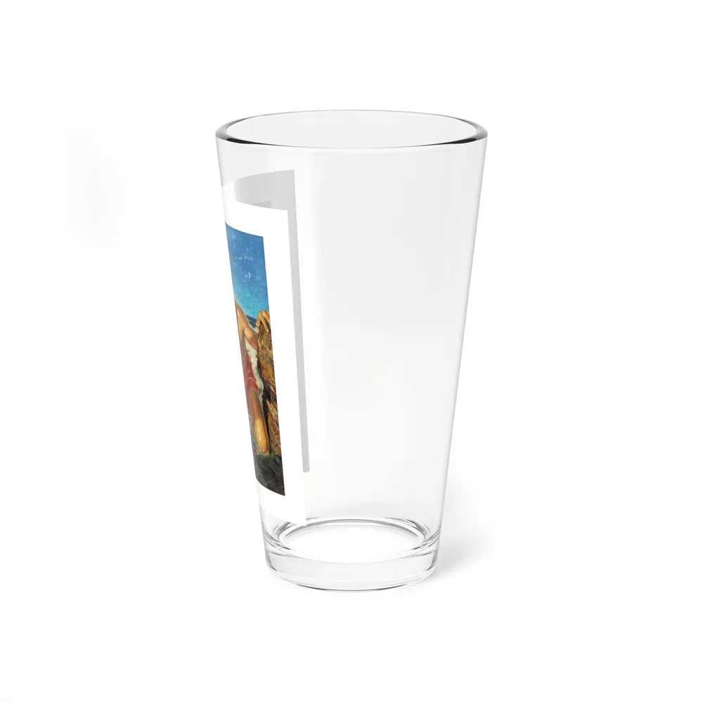 Adventure pulp magazine, cover art (Magazine Illustration) Pint Glass 16oz-Go Mug Yourself