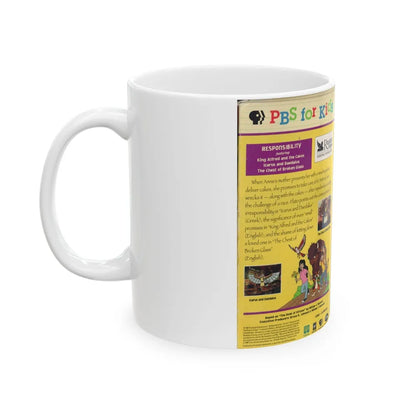 ADVENTURES FROM THE BOOK OF VIRTUES KING ALFRED AND THE CAKES (VHS COVER) - White Coffee Mug-Go Mug Yourself