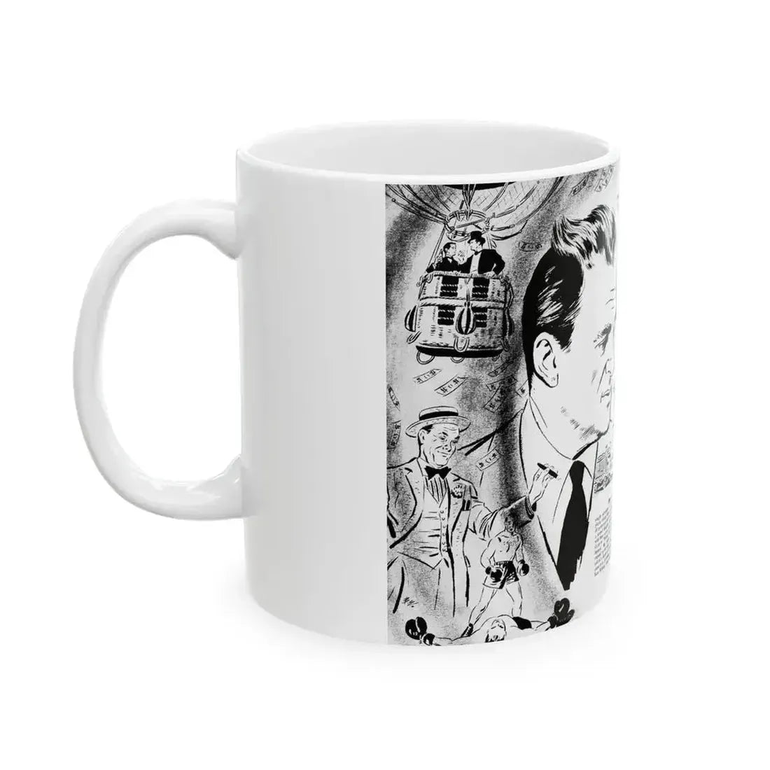 Adventures In Tinsel, Adam magazine, October 1958 - White Coffee Mug - Go Mug Yourself