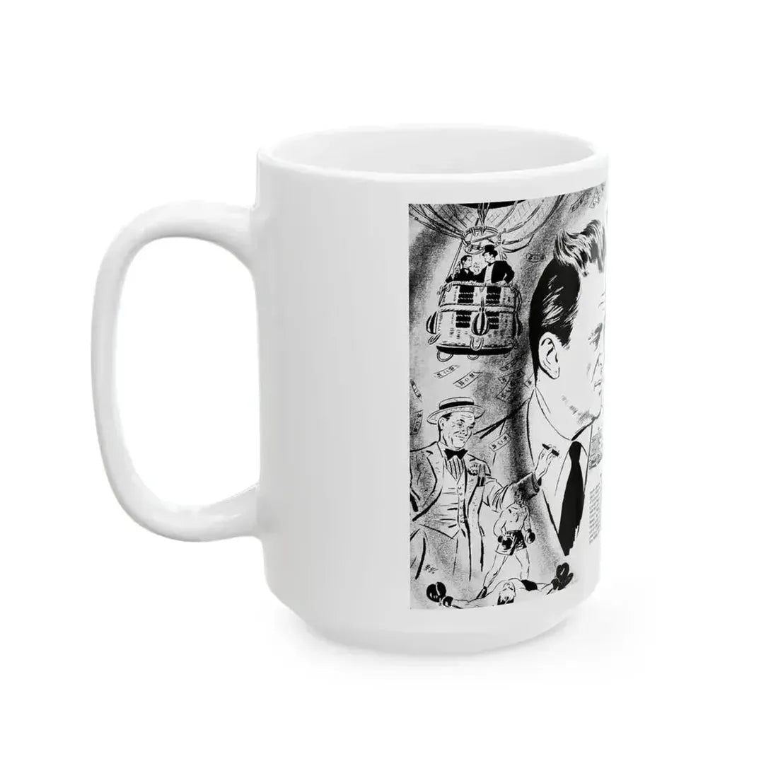 Adventures In Tinsel, Adam magazine, October 1958 - White Coffee Mug - Go Mug Yourself