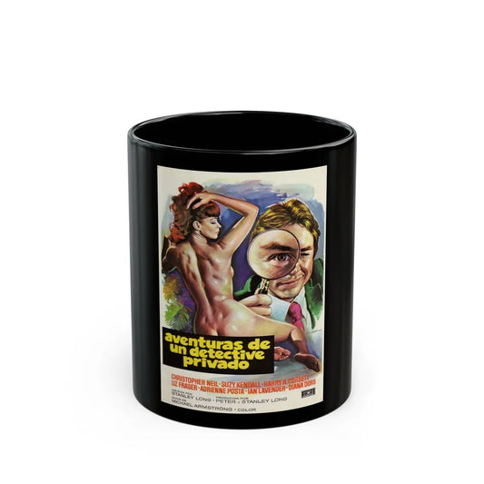 ADVENTURES OF A PRIVATE EYE 1977 Movie Poster - Black Coffee Mug-11oz-Go Mug Yourself