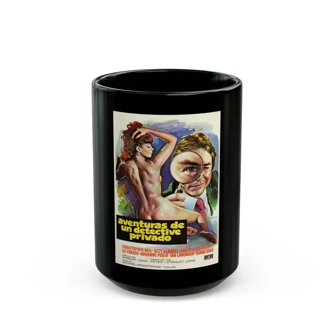 ADVENTURES OF A PRIVATE EYE 1977 Movie Poster - Black Coffee Mug 15oz - Go Mug Yourself