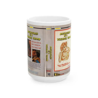 ADVENTURES OF A TEENAGE TRAMP (VHS COVER) - White Coffee Mug 15oz - Go Mug Yourself