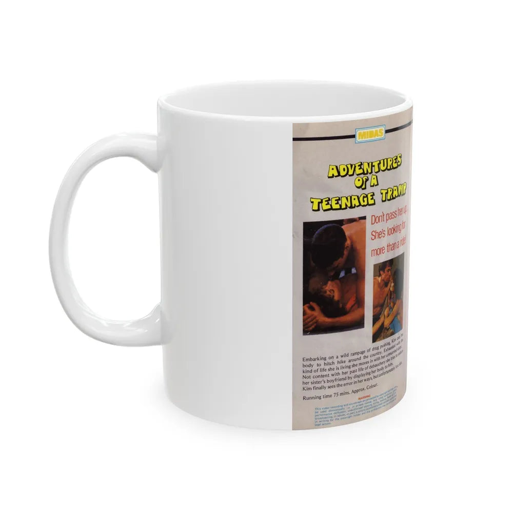 ADVENTURES OF A TEENAGE TRAMP (VHS COVER) - White Coffee Mug-Go Mug Yourself