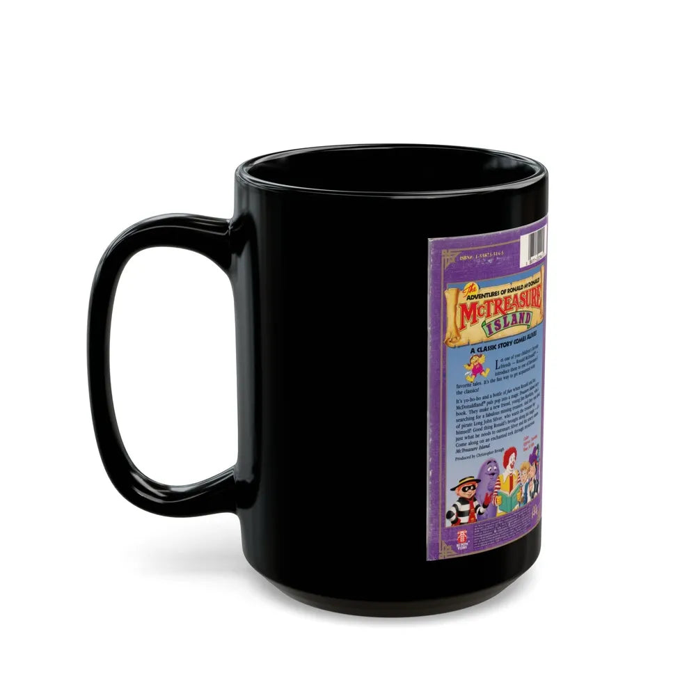 ADVENTURES OF RONALD MCDONALD MCTREASURE ISLAND (VHS COVER) - Black Coffee Mug-Go Mug Yourself