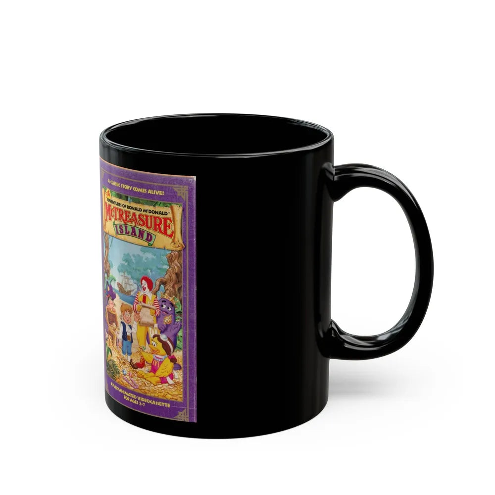 ADVENTURES OF RONALD MCDONALD MCTREASURE ISLAND (VHS COVER) - Black Coffee Mug-Go Mug Yourself