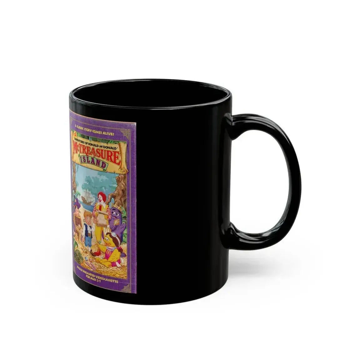 ADVENTURES OF RONALD MCDONALD MCTREASURE ISLAND (VHS COVER) - Black Coffee Mug - Go Mug Yourself
