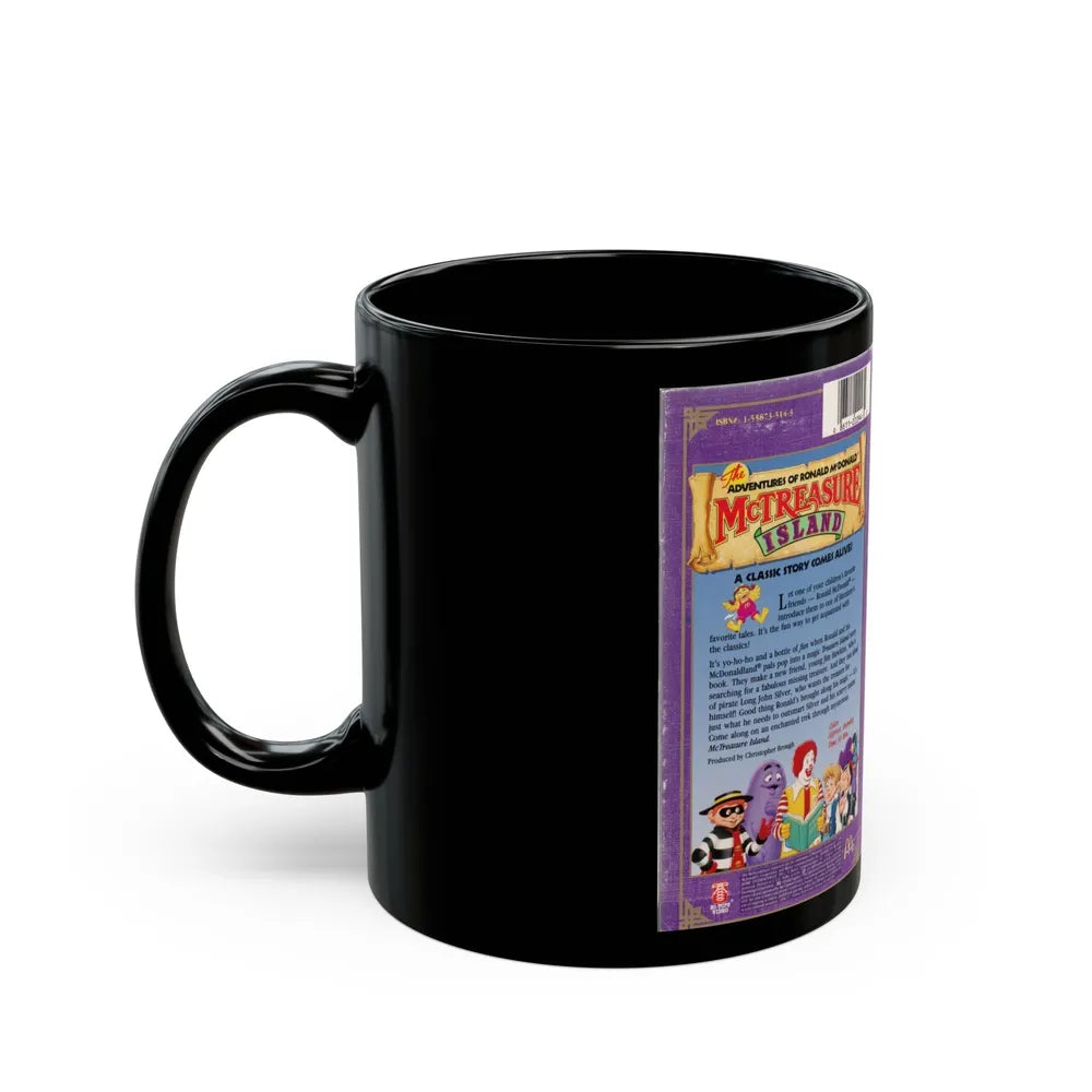 ADVENTURES OF RONALD MCDONALD MCTREASURE ISLAND (VHS COVER) - Black Coffee Mug-Go Mug Yourself