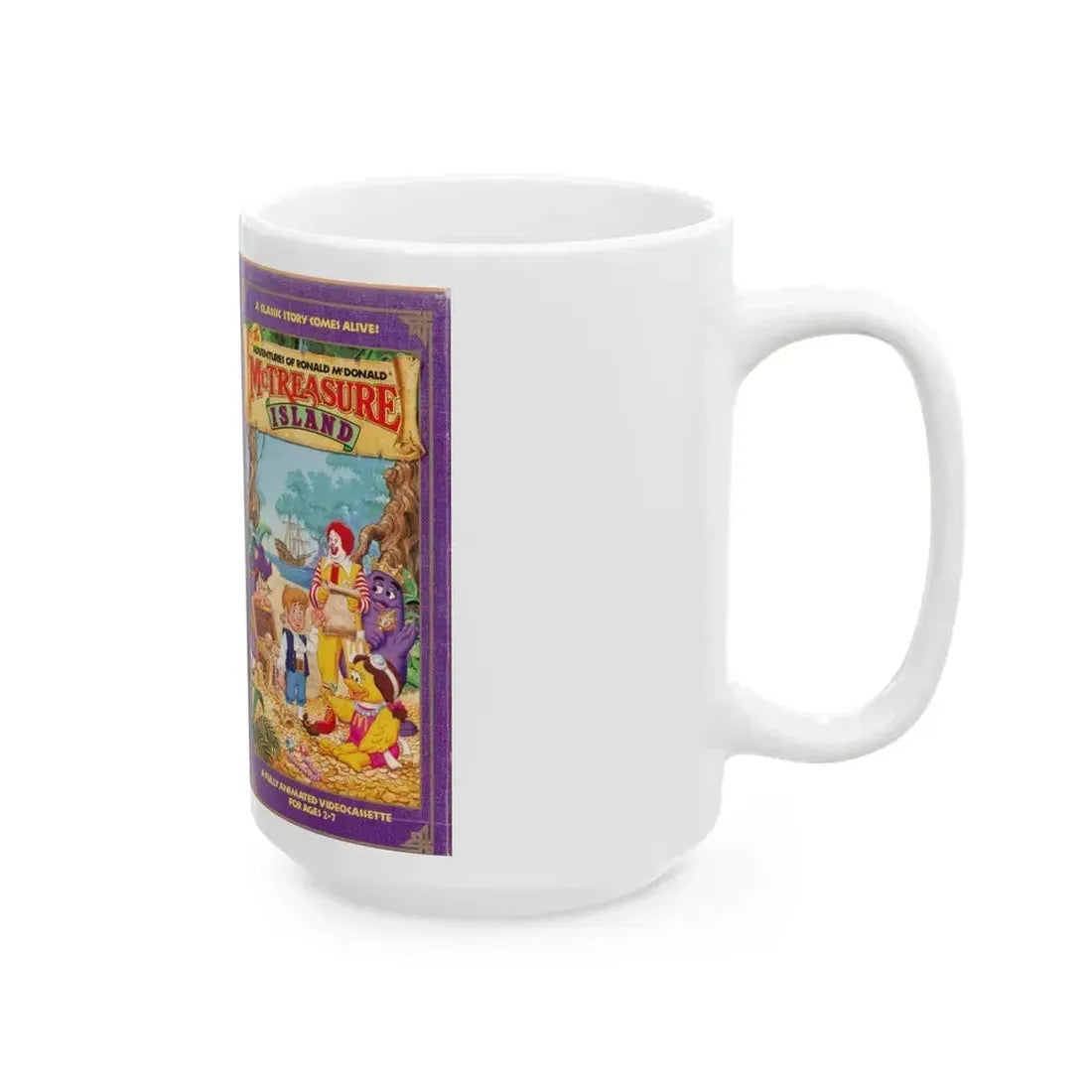 ADVENTURES OF RONALD MCDONALD MCTREASURE ISLAND (VHS COVER) - White Coffee Mug - Go Mug Yourself