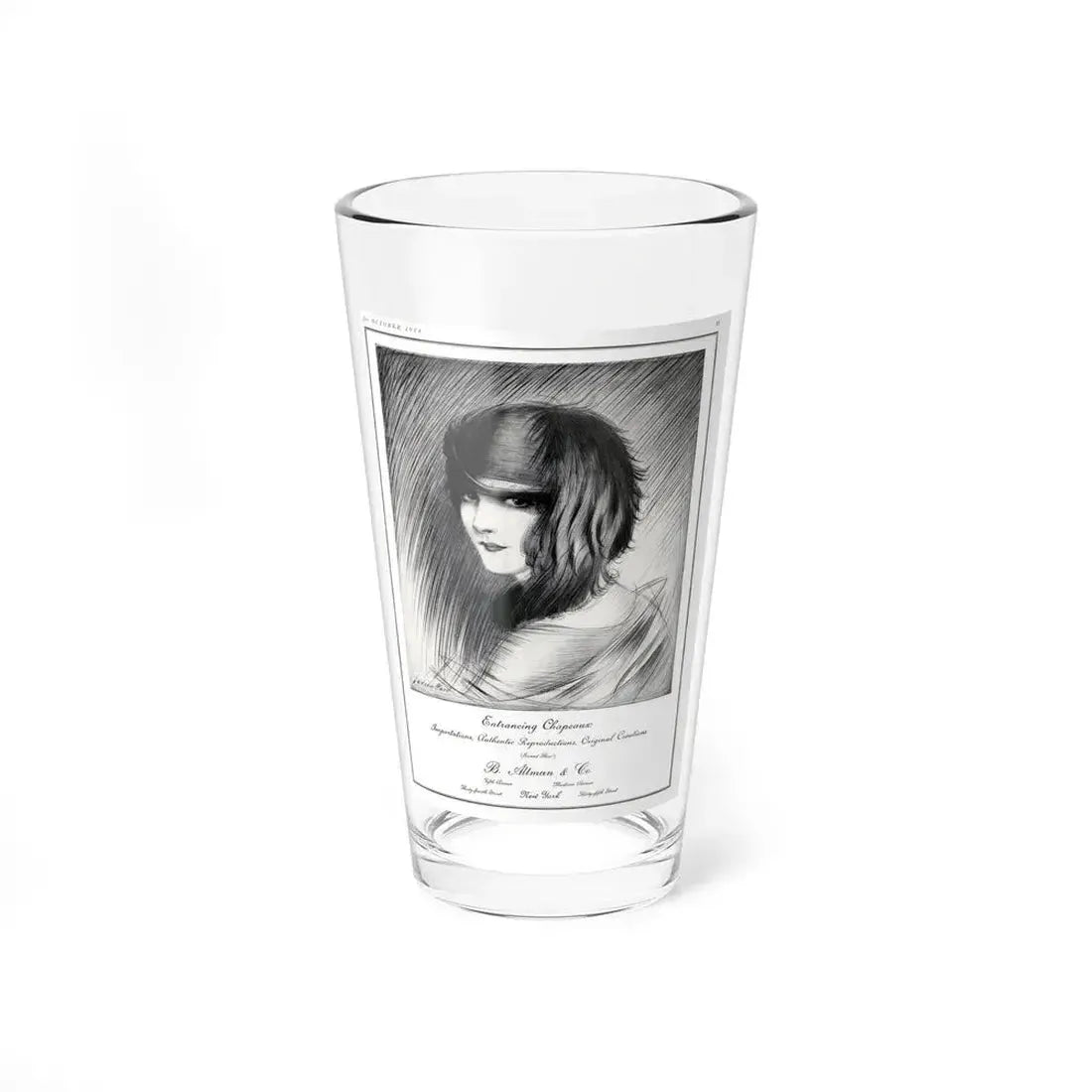 Advertisement for B. Altman and Co., Harper's Bazaar, October 1924 (Magazine Illustration) Pint Glass 16oz 16oz - Go Mug Yourself