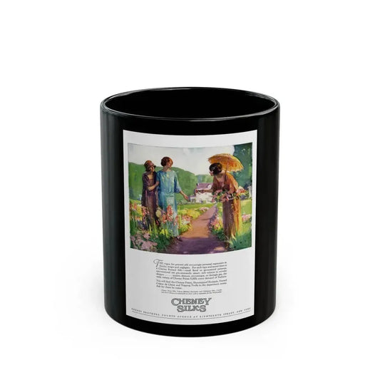 Advertisement for Cheney Silks, Harper's Bazaar, April 1923 - Black Coffee Mug 11oz - Go Mug Yourself