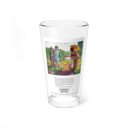 Advertisement for Cheney Silks, Harper's Bazaar, April 1923 (Magazine Illustration) Pint Glass 16oz 16oz - Go Mug Yourself