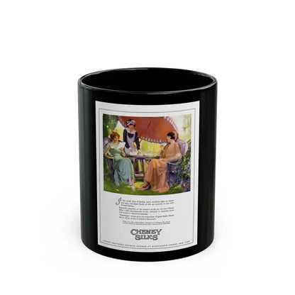 Advertisement for Cheney Silks, Harper's Bazaar, March 1923 - Black Coffee Mug 11oz - Go Mug Yourself