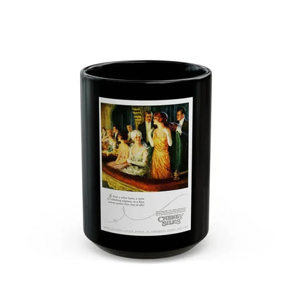 Advertisement for Cheney Silks, Harper's Bazaar, October 1922 - Black Coffee Mug 15oz - Go Mug Yourself