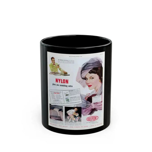 Advertisement for DuPont, Saturday Evening Post, April 9, 1949 - Black Coffee Mug 11oz - Go Mug Yourself
