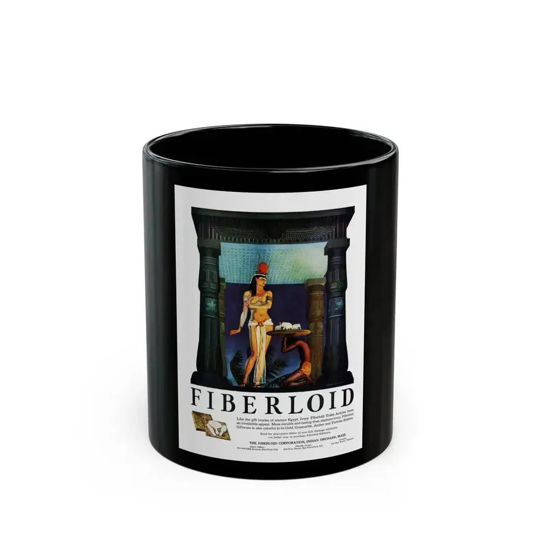 Advertisement for Fiberloid, Harper's Bazaar, October 1923 - Black Coffee Mug 11oz - Go Mug Yourself