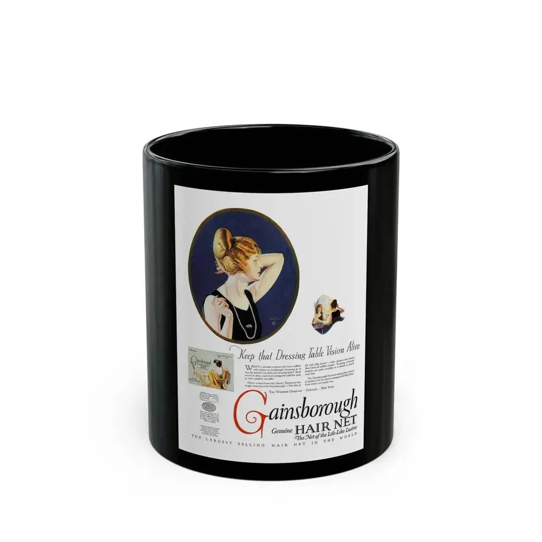 Advertisement for Gainsborough, Harper's Bazaar, June 1923 - Black Coffee Mug 11oz - Go Mug Yourself