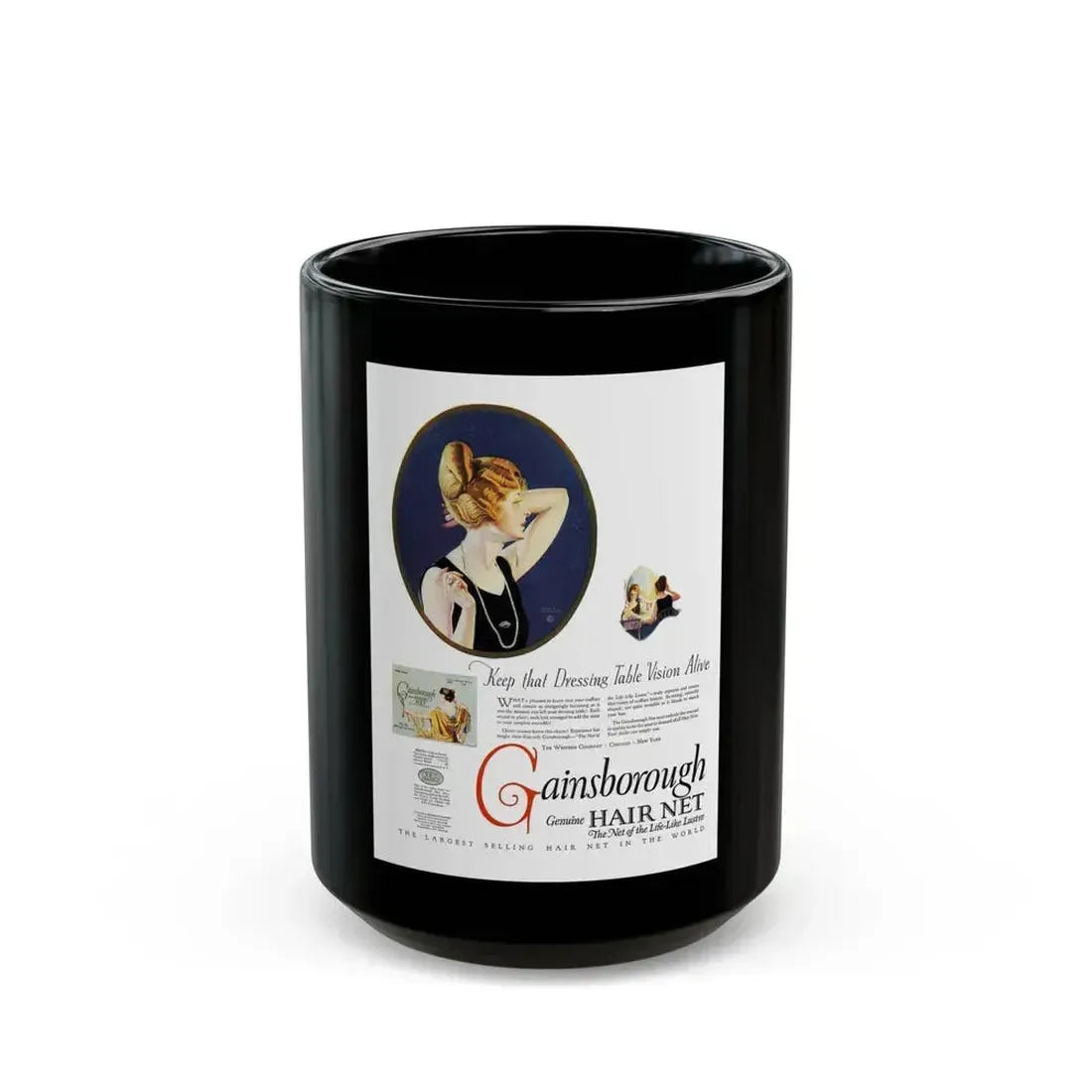 Advertisement for Gainsborough, Harper's Bazaar, June 1923 - Black Coffee Mug 15oz - Go Mug Yourself