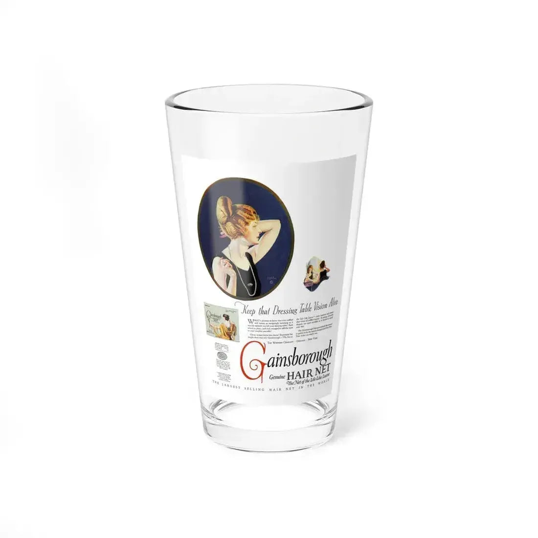 Advertisement for Gainsborough, Harper's Bazaar, June 1923 (Magazine Illustration) Pint Glass 16oz 16oz - Go Mug Yourself