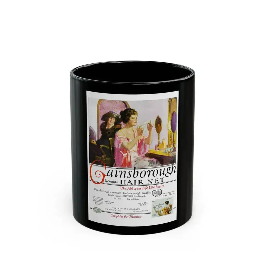 Advertisement for Gainsborough, Harper's Bazaar, October 1922 - Black Coffee Mug 11oz - Go Mug Yourself