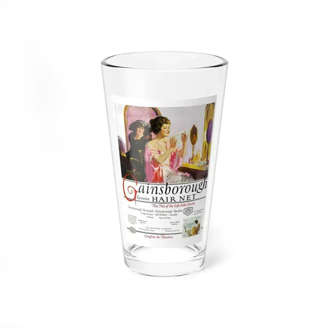 Advertisement for Gainsborough, Harper's Bazaar, October 1922 (Magazine Illustration) Pint Glass 16oz 16oz - Go Mug Yourself