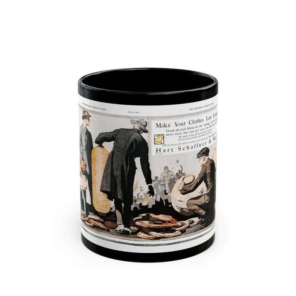 Advertisement for Hart Schaffer & Marx, Saturday Evening Post, March 6, 1920 - Black Coffee Mug-11oz-Go Mug Yourself