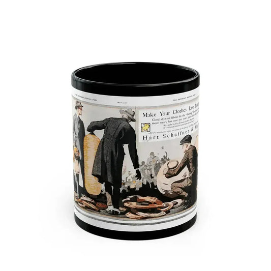 Advertisement for Hart Schaffer & Marx, Saturday Evening Post, March 6, 1920 - Black Coffee Mug 11oz - Go Mug Yourself