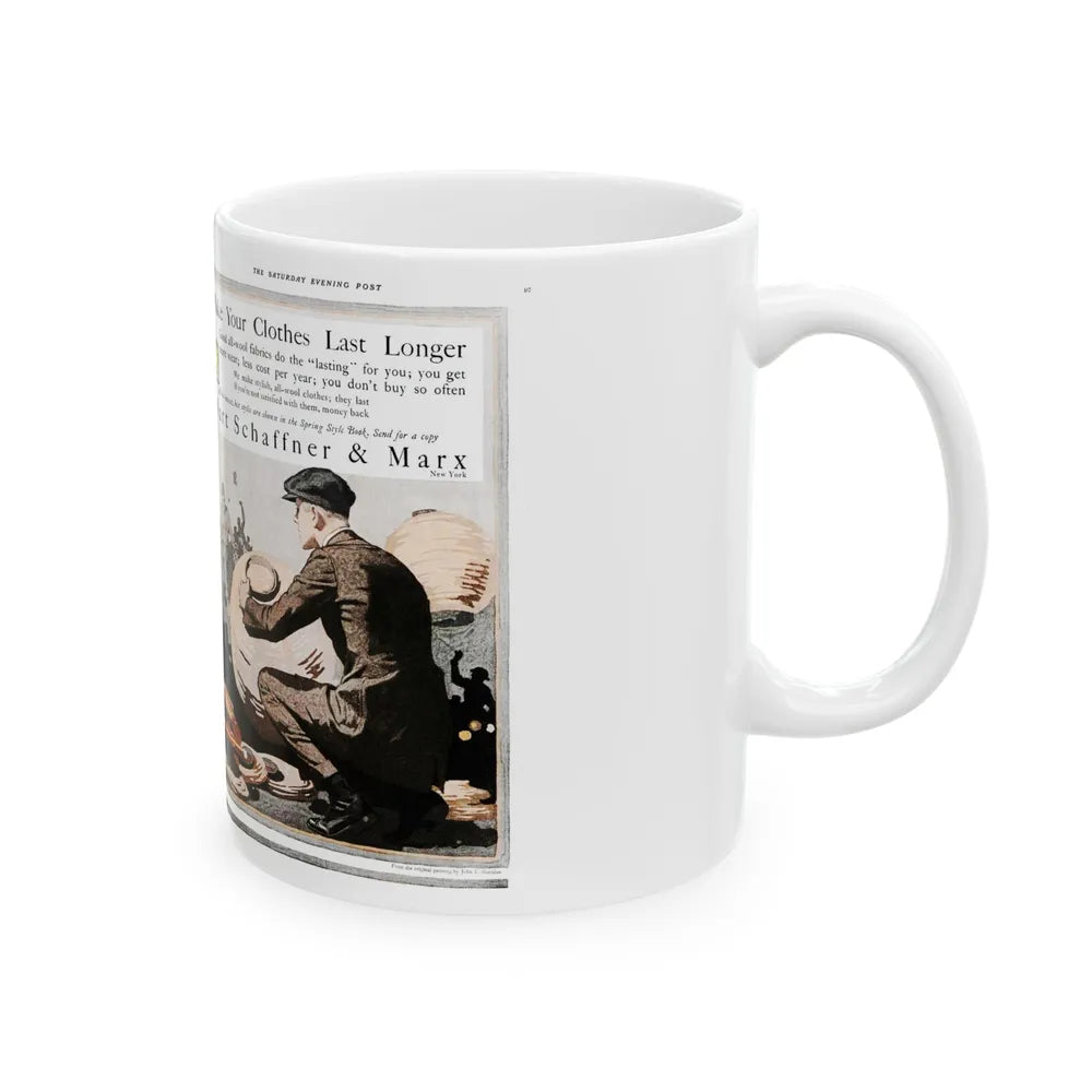 Advertisement for Hart Schaffer & Marx, Saturday Evening Post, March 6, 1920 - White Coffee Mug-Go Mug Yourself