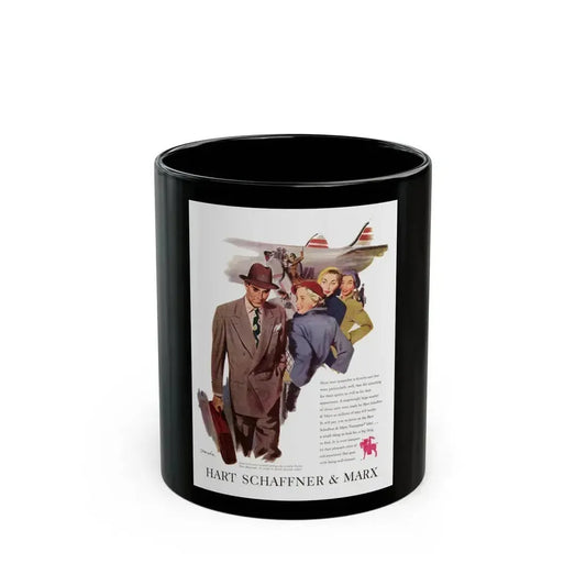 Advertisement for Hart Schaffner & Marx, Saturday Evening Post, November 5, 1949 - Black Coffee Mug 11oz - Go Mug Yourself