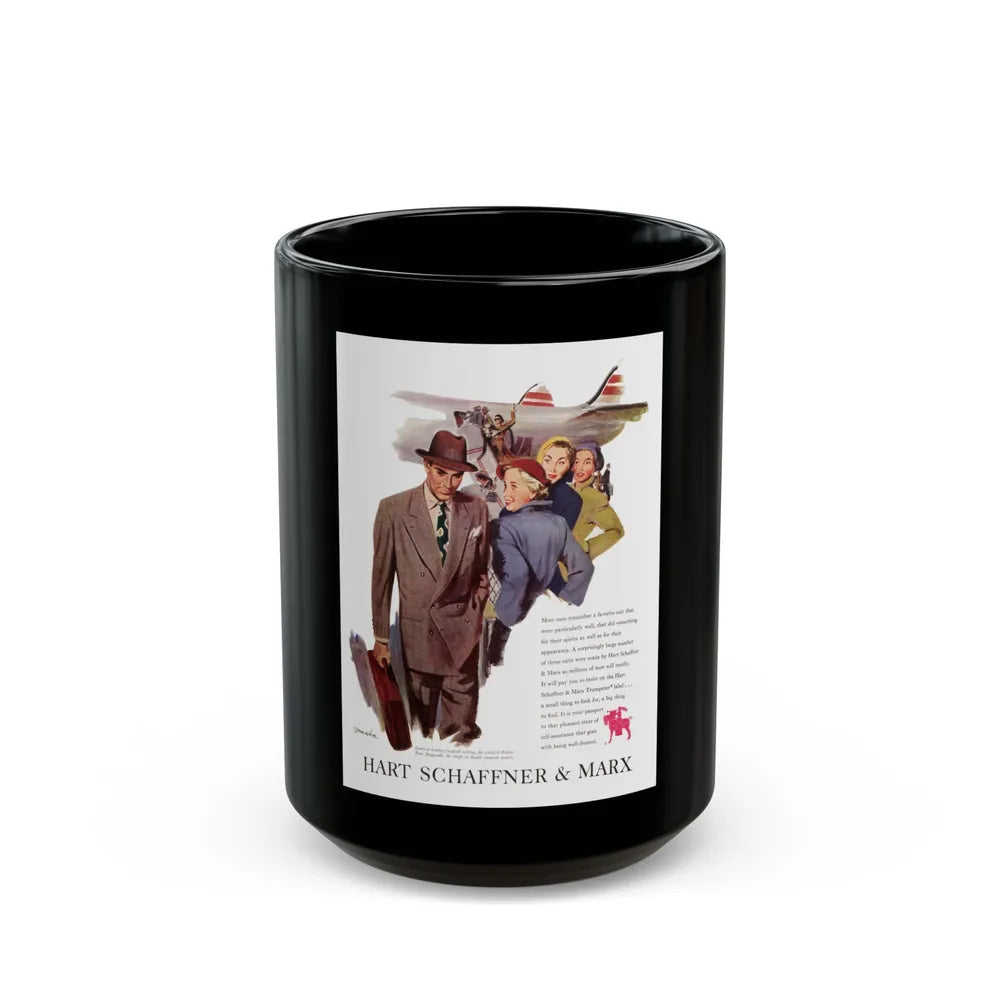 Advertisement for Hart Schaffner & Marx, Saturday Evening Post, November 5, 1949 - Black Coffee Mug-15oz-Go Mug Yourself