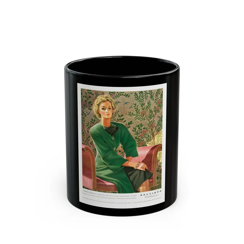 Advertisement for Hockanum Woolens, 1942 - Black Coffee Mug-11oz-Go Mug Yourself