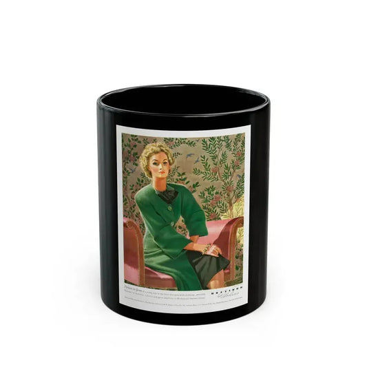 Advertisement for Hockanum Woolens, 1942 - Black Coffee Mug 11oz - Go Mug Yourself