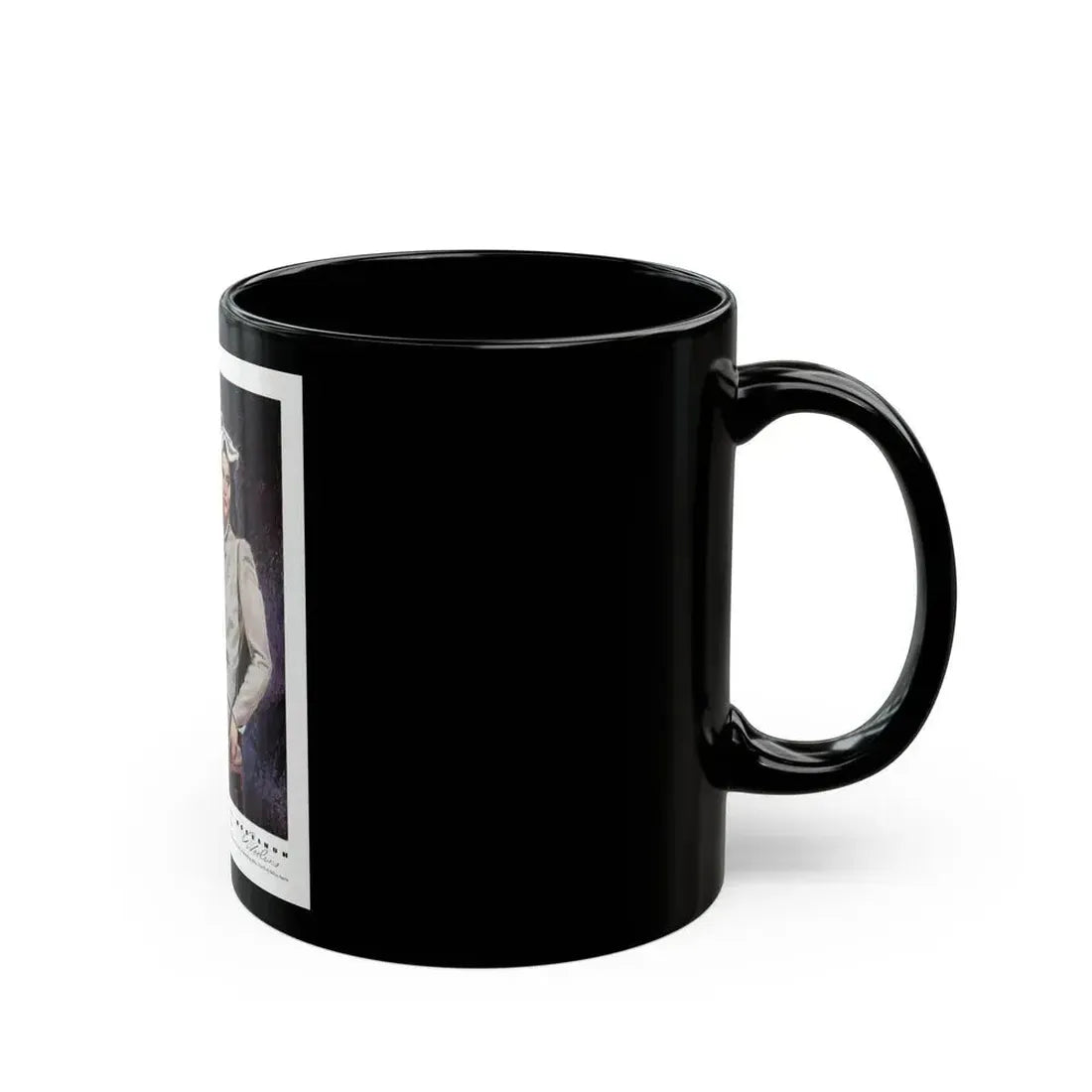 Advertisement for Hockanum Woolens, Harper's Bazaar, February 1942 - Black Coffee Mug - Go Mug Yourself