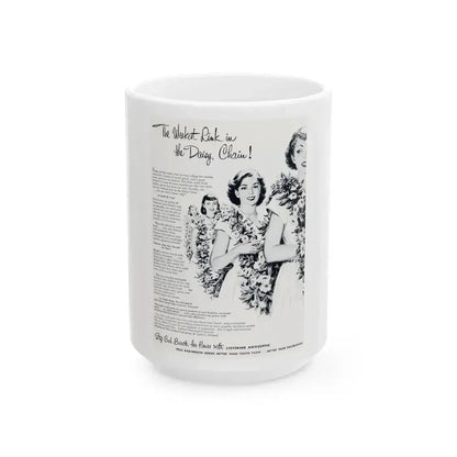 Advertisement for Listerine, Good Housekeeping, July 1952 - White Coffee Mug 15oz - Go Mug Yourself