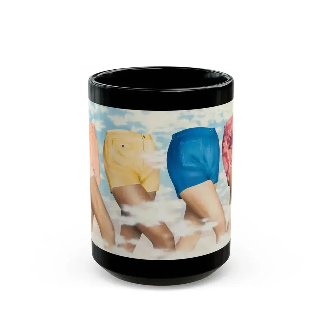 Advertisement for men's shorts, circa 1975-79 - Black Coffee Mug 15oz - Go Mug Yourself
