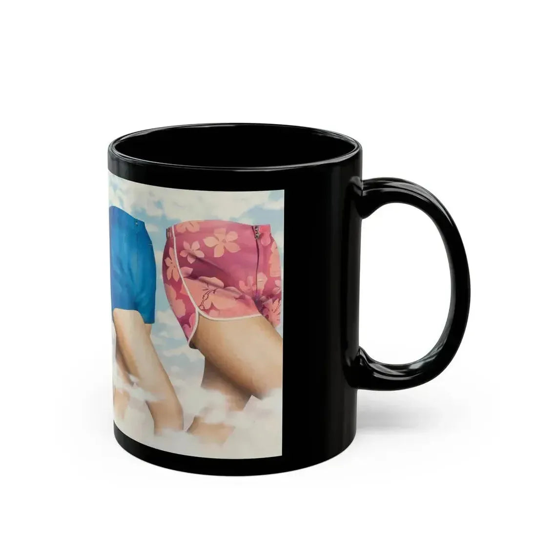 Advertisement for men's shorts, circa 1975-79 - Black Coffee Mug - Go Mug Yourself