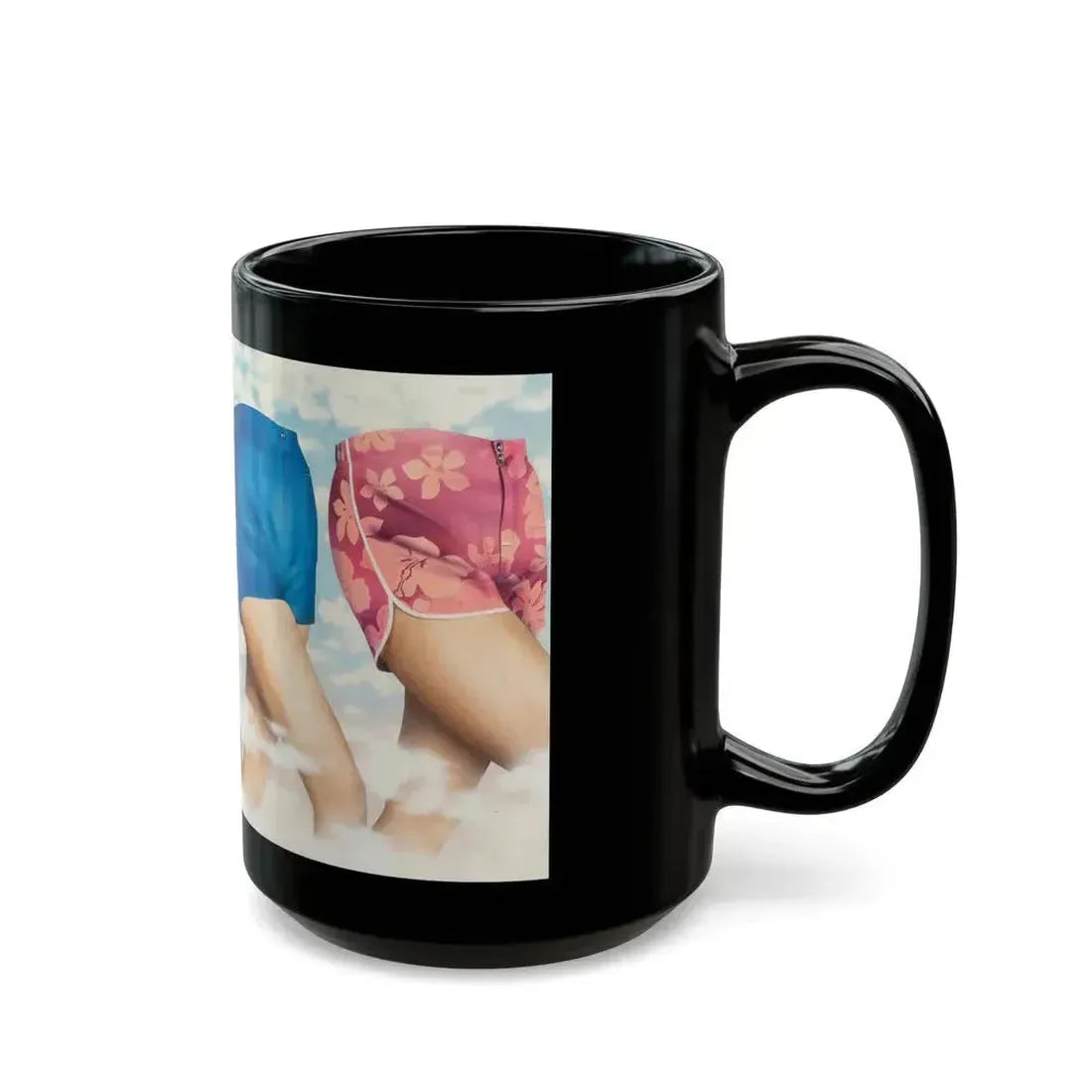 Advertisement for men's shorts, circa 1975-79 - Black Coffee Mug - Go Mug Yourself