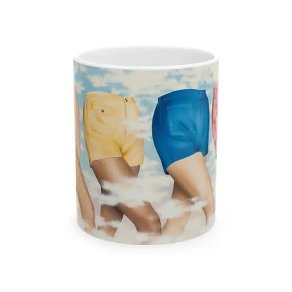 Advertisement for men's shorts, circa 1975-79 - White Coffee Mug 11oz - Go Mug Yourself