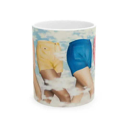 Advertisement for men's shorts, circa 1975-79 - White Coffee Mug 11oz - Go Mug Yourself