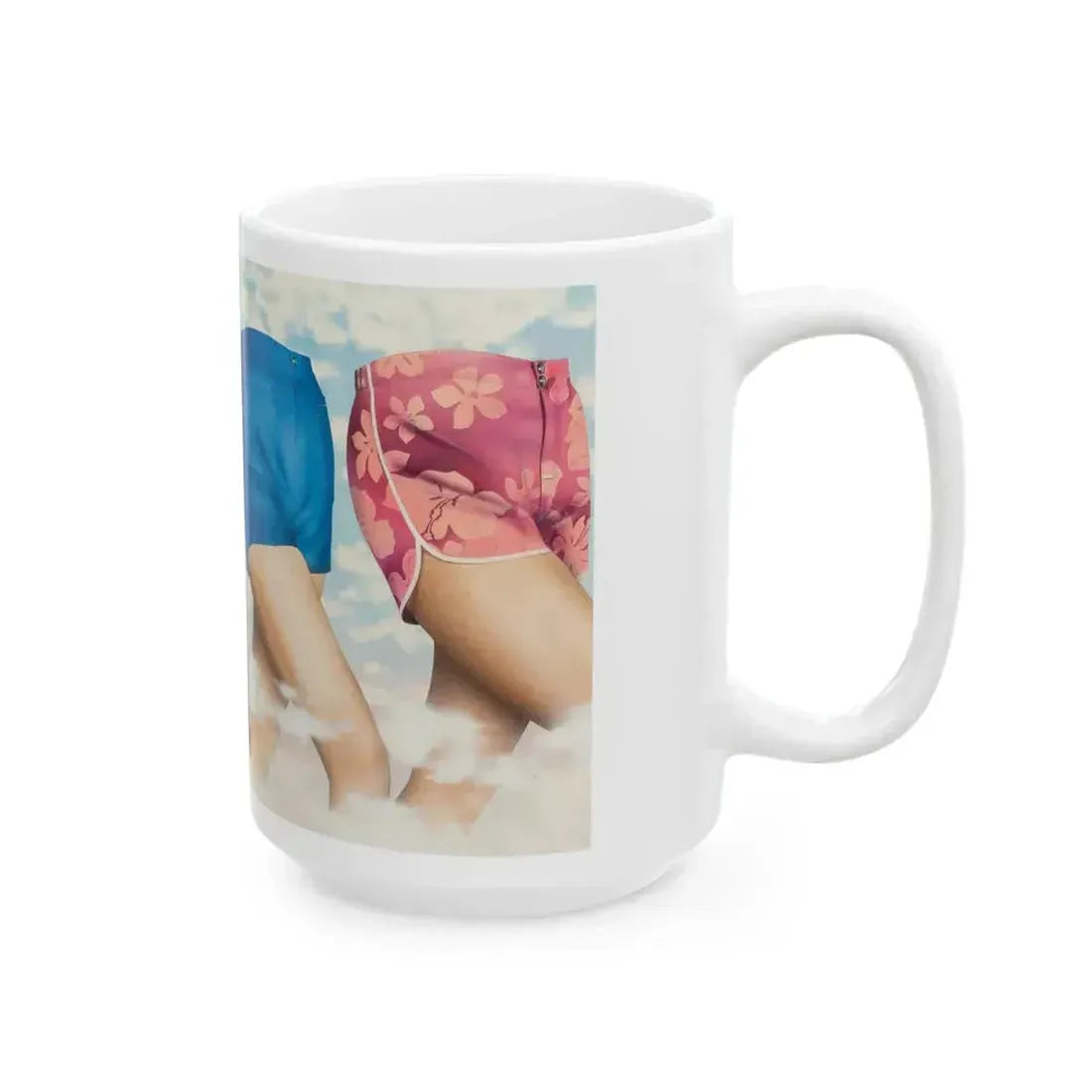 Advertisement for men's shorts, circa 1975-79 - White Coffee Mug - Go Mug Yourself